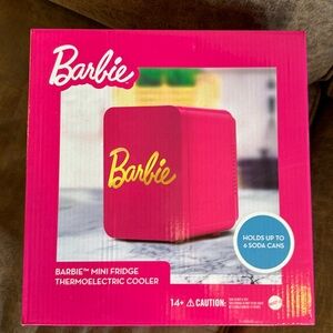 Barbie pink mini fridge makeup fridge nib